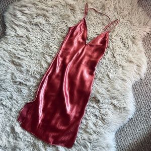 Vintage silky midi Barbiecore slip dress